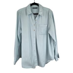 Lane Bryant Light Wash Denim Button Down Shirt Women's 14/16 western